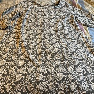 Loft Plus size 20 Gray and white dress
